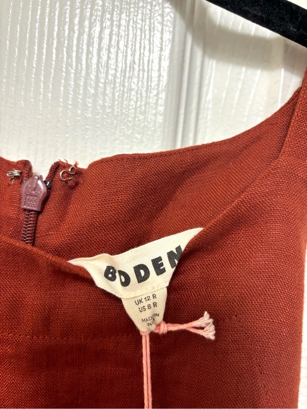 NWT BODEN Rosa Halter Linen Midi Dress in Burnt Orange - Picture 10 of 12